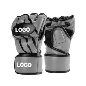 Gants de MMA d'entraînement professionnels imprimés sur mesure en gros d'usine, gants de grappling en cuir à prix abordable, OEM - Product Image 5
