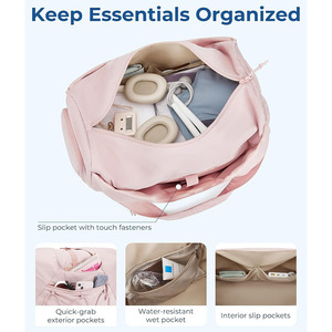 Women Yoga Gym Duffel Lightweight OEM Travel Tote <strong>Weekend</strong> Bag with Wet Pocket for Workout Yoga Overnight Trips - Product Image 5