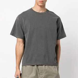 <b>High</b> Gsm Oversized Heavy Washed Customized T-Shirt 320g Garment Men's <b>Tshirt</b> for Men With Rib Collar 2025 - Product Image 3