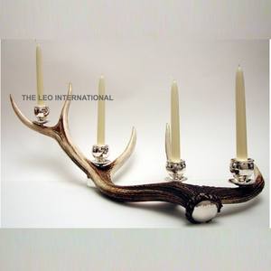 Porte-bougie en forme de bois de cerf, en aluminium plaqué argent, style nordique contemporain, luxe, caractéristique durable - Product Image 4