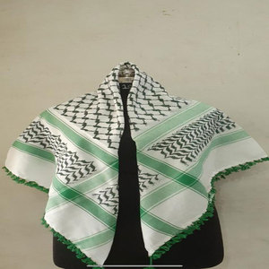 Shemagh Arab <b>Scarf</b> for <b>Men</b> or Women Black Color 2022 Print New Design Jacquard Design 100% Cotton Fabric - Product Image 4