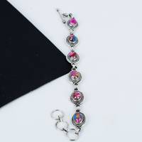 Pulsera de Plata de Ley 925 Hecha a Mano con Turquesa Dahila Kingman, Amuleto Vintage, Certificada por Terceros, Regalo de Acción de Gracias
