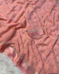 Tissu georgette en soie naturelle 100% pure personnalisée non teint 8/10/12 Momme léger pour robe saree, indienne et pakistanaise pour femme - Product Image 4