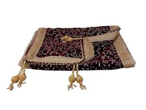 Homme Fleur Bail Imprimé Velours Traditionnel Ethnique Safa/Turban/Pagdi/Pagri & Châle (Couleur Marron, Taille Turban: 22 à 22.5 Pouces) - Product Image 2