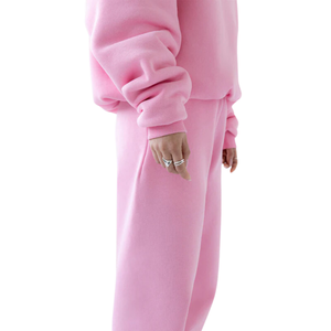 Bloom <b>Pink</b> Oversized Armor <b>Hoodie</b> 320gsm Double-Layered 70% Cotton 30% Polyester Cropped for Winter Use - Product Image 5