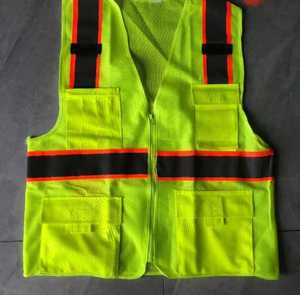 เสื้อกั๊กผ้าสะท้อนแสง100% ผ้าโพลีเอสเตอร์สะท้อนแสงมองเห็นได้ชัดเจนแบบถอดเสี้ยนได้ - Product Image 3