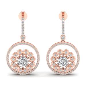 Pendientes de Diamantes Cultivados en Laboratorio con Corte Redondo de 2.4 Quilates, Plata de Ley 925, Marca REYES, para Mujer, Regalo de Compromiso, Joyería - Product Image 2