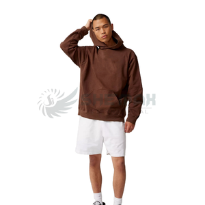 Usine directe en gros 300gsm 80% coton solide coupe régulière classique blanc pull à capuche Logo personnalisé broderie thermique hommes - Product Image 3