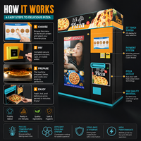 Distributeur automatique de pizzas chaudes, machine à pizzas numérique, distributeur de pâtisseries avec four, distributeur de pizzas