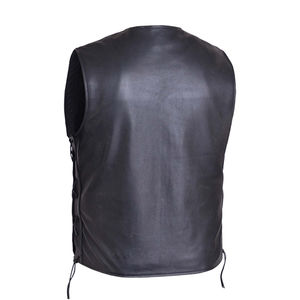 Gilet de moto décontracté pour hommes avec toile respirante Veste de gilet d'extérieur d'hiver Veste de motard en cuir sans manches - Product Image 6