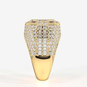Bague en or jaune 14 carats avec diamant moissanite pour homme Grand Emperor - Product Image 6