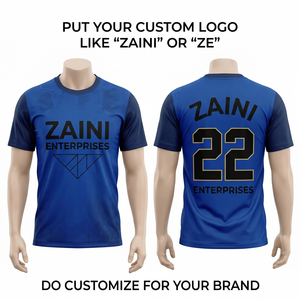 Camiseta de Fútbol de Poliéster Interlock Premium de 160 GSM, Azul Marino, Paneles Raglán, Logotipo Personalizado por Sublimación - Product Image 1