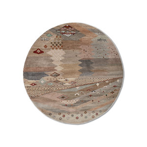 Alfombras Anudadas a Mano de Lana y Seda de Bambú con Patrón Geométrico Manchaha, Rosa y Morado para Uso Doméstico-Les-2766 - Product Image 1