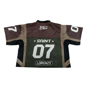 Venta al por mayor fútbol malla Jersey 100% poliéster fútbol americano Jersey transpirable deportes malla de secado rápido fútbol Jersey - Product Image 2