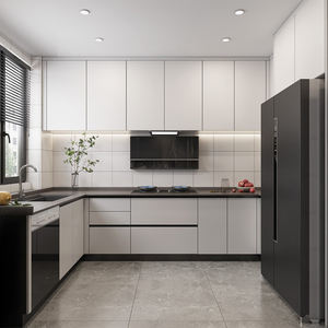 ארון מטבח מודרני מודולרי ידידותי לסביבה עם משטח שיש, עיצוב אי מלא, אחריות לכל החיים, יצרן סיני - Product Image 1