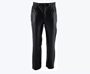 Pantalon en cuir tendance pour homme avec poche latérale Design taille moyenne Cuir de mouton souple - Product Image 3