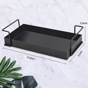 Premium metal <b>black</b> coated <b>Bath</b> <b>Tray</b> With HANDLE Arms Stylish <b>Bath</b> Accessory Perfect for Holding Wine Books and <b>Bath</b> Essentials - Product Image 4