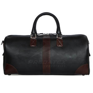 Bolsa de lona de cuero unisex con logotipo personalizado, nuevo diseño, bolsa de viaje impermeable promocional, cuero genuino con forro de poliéster - Product Image 1