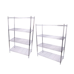 Three-Tier Chrome <b>Wire</b> Shelving Durable Metal Design for Efficient Storage Solution - Product Image 1