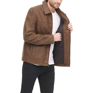 Vestes en cuir synthétique pour hommes de qualité supérieure et tendance, imperméables, respirantes, logo frontal, décontractées, printemps - Product Image 5