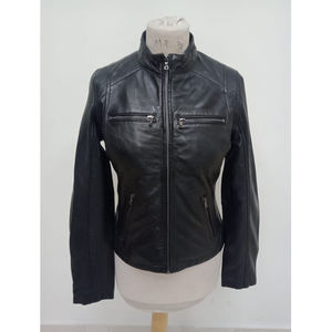 2025 Winter Men's Customized Color Coated Genuine <b>Cow</b> Leather Jacket Windproof & Heated Crew Neck Zipper Closure Unisex - Product Image 1