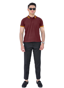 Polo à col contrasté pour hommes, t-shirt décontracté à manches courtes en coton, vêtements d'été ajustés pour un usage quotidien et sportif - Product Image 3