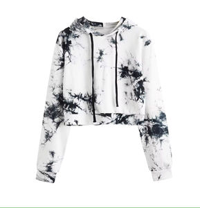 Sweat-shirt à capuche en molleton uni de haute qualité pour femmes, manches longues, style streetwear modeste, design crop top, hiver, 100% coton - Product Image 4