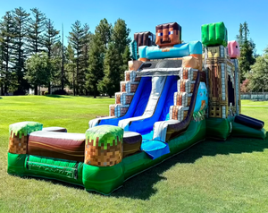 Combo château gonflable <span class=keywords><strong>Minecraft</strong></span>, château gonflable commercial avec toboggan pour enfants - Product Image 5