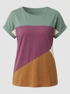 Camiseta de Mujer de Talla Grande, Ligera, con Patrón Sólido, Corte Holgado, Transpirable, Estilo Verano, Cuello Redondo, Servicio OEM - Product Image 3