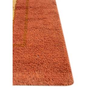 Alfombras de Lana Anudadas a Mano Aalam, Diseño Floral y Abstracto en Rojo y Naranja, Rectangulares de 9x12, para Entrada y Sala de Estar, PAEM-470 - Product Image 4