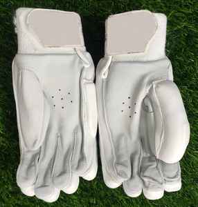 Guantes de bateo de cricket de algodón 100% transpirables ambidiestros de cuero PU de alta calidad Color blanco tamaño mediano personalizable - Product Image 4