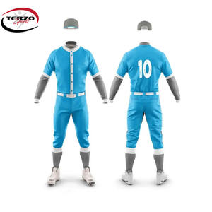 Vente en gros de maillot d'entraînement de baseball boutonné pour hommes maillot de softball sublimé avec logo personnalisé uniforme pour adulte ensemble complet d'uniformes - Product Image 1