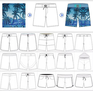 Short décontracté pour homme bleu clair et gris foncé, paire de coton mélangé doux avec cordon de serrage à la taille et poches latéralesExpédition DDP - Product Image 5