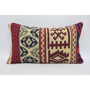 Oreiller en laine rouge motif géométrique traditionnel luxe 12x20 pouces tissé Style Vintage literie portable pour vivre pour Noël - Product Image 5