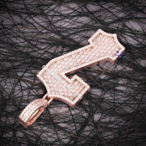 Colgante de joyería de Hip Hop de Plata de Ley 925 para hombres con colgante de claridad VVS de diamantes de moissanita de corte redondo y Baguette - Product Image 3