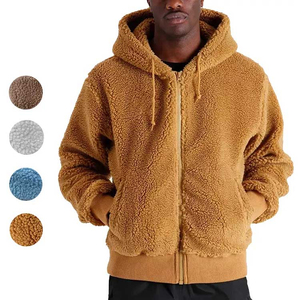 OEM logotipo personalizado Sherpa Fleece HOODIE hecho a medida Furry Sherpa Fleece Hoodie Hombres - Product Image 2