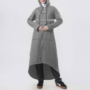 Sweat-shirt à capuche ample de haute qualité pour femmes musulmanes, grande taille, modeste, en coton 100%, séchage rapide, pour l'hiver - Product Image 5