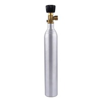 Cilindro de CO2 de Aluminio de 0.6L y 0.8kg para Máquina de Soda, Tanque Carbonatador Portátil de Grado Alimenticio, 3000psi, Presión Ajustable, Doble Disco de Expulsión, CE