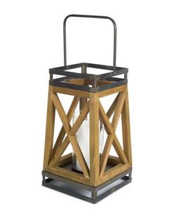 โคมไฟไม้ใส่เทียนแบบโบราณโคมไฟตกแต่งเชิงเทียนสีขาวแบบชนบท - Product Image 5