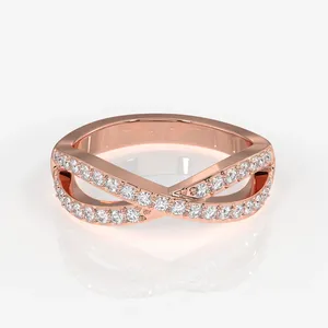 Infinity Grace 14k Gold Band with Lab Grown Diamond <b>Ring</b> - Product Image 5