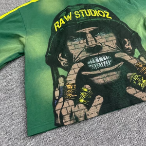 เสื้อครอปไซส์ใหญ่พิเศษสำหรับผู้ชายเสื้อสไตล์สตรีทแวร์ระบายอากาศโลโก้ DTG แบบกำหนดเอง - Product Image 2