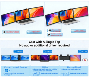 <span class=keywords><strong>Monitor</strong></span> Portátil Eimio 1080P de 14 Pulgadas, Pantalla Triple <span class=keywords><strong>LCD</strong></span> Tipo C, Extensor de Pantalla Triple para Laptop, Panel IPS, Plug and Play, OEM - Product Image 4