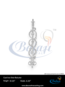 Decorative Royal Design Cast Iron Railing Heavy Duty Sand Moulded Metal Baluster Residential Staircase Estate Gates Balcony - Product Image 4