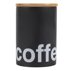 Barattolo in Ceramica da 750ml con Coperchio in Bambù per Conservazione Chicchi di Caffè - Product Image 1