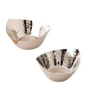 Estilo clásico Aluminio Metal Forma redonda Plata Brillante Pulido Libre Cuenco decorativo Vajilla Fiesta - Product Image 1