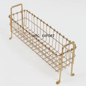 Fancy Gold Metal Storage Bucket With Wire Decoration Designer Stylish Latest Unique Designing Fancy Latest Serving Large Shape - Product Image 3