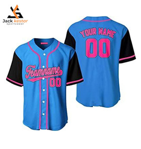 Maillots de baseball à col en V imprimés multicolores de haute qualité, antibactériens, à séchage rapide, logo personnalisé, durables, 100% polyester - Product Image 3