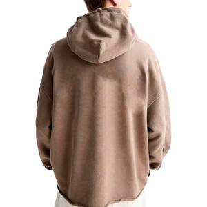 Oversized 500gsm Fleece Full Zip <b>Hoodies</b> High Quality Streetwear Custom <b>Mens</b> Winter Sweatshirts Embroidered - Product Image 2