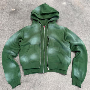 Fabrication de vêtements, sweat-shirt personnalisé en coton 100% blanchi à l'acide, sweat-shirt surdimensionné, sweat-shirt à double capuche, unisexe - Product Image 2