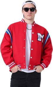 Veste universitaire unie tendance, étiquette tissée personnalisée, veste de baseball bomber, coque en polyester, vêtements décontractés pour hommes - Product Image 3